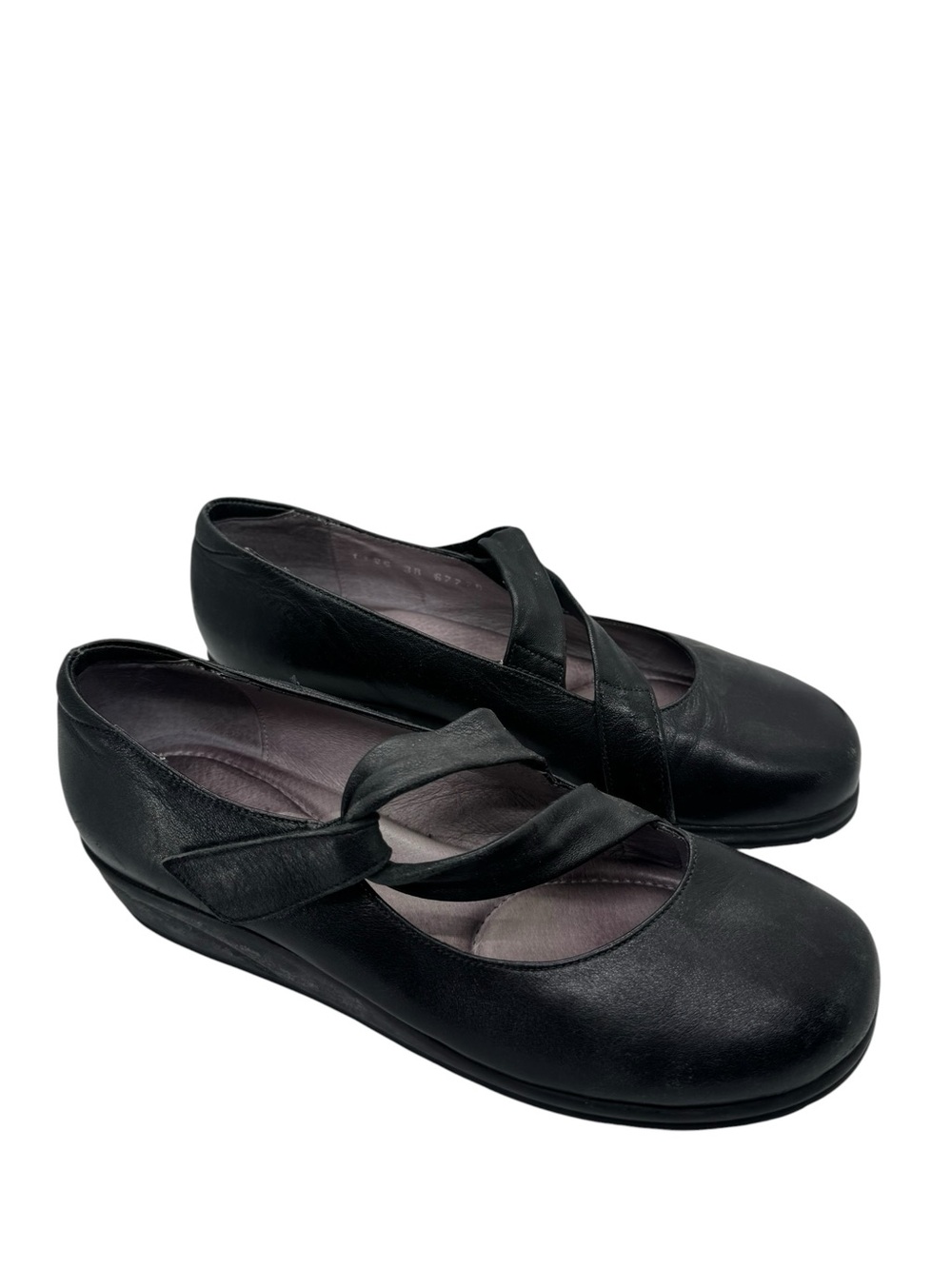 BeautiFeel Mary Jane Womens Size EU38 US 7-7.5 Black Leather Comfort Flats Shoes